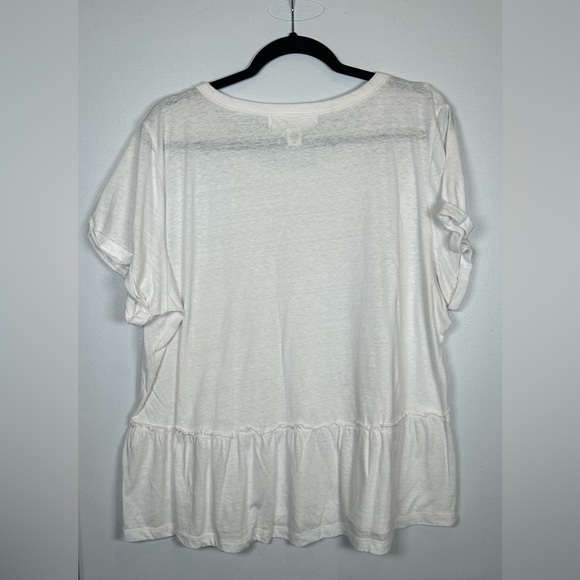French Laundry White Flutter Sleeve Ruffled Blouse. Size 2X - Picture 2 of 8